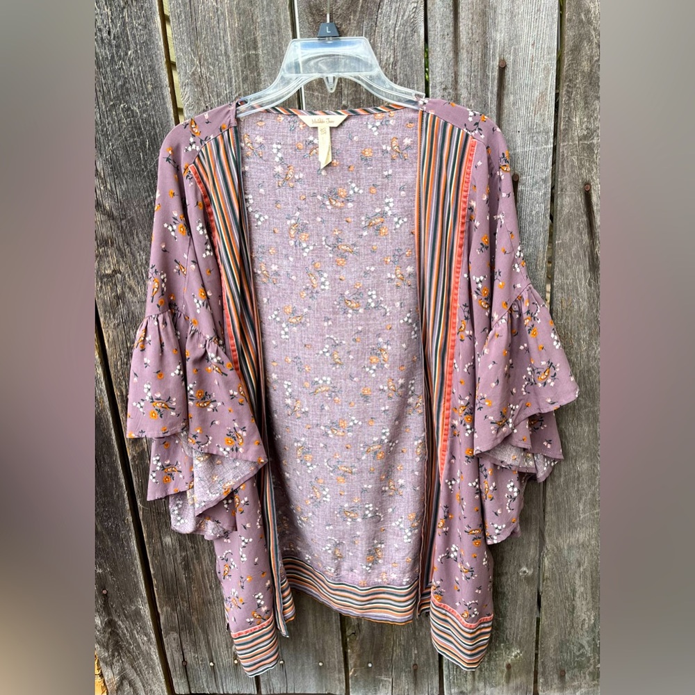Matilda Jane Mauve Floral Ruffle Sleeve Kimono Cardigan
